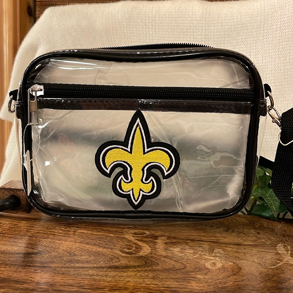 Clear Stadium Bag: Saints Fleur de Lis